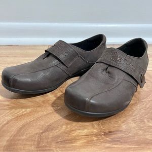 Abeo Aster Brown Leather Comfort Shoes Size 7 Slip On Walking Adjustable Strap